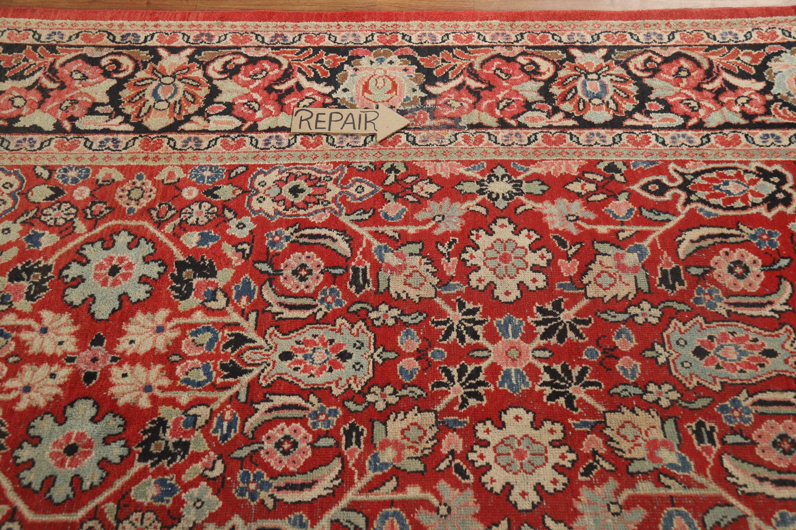 Pre-1900 Antique Vegetable Dye Mahal Persian Area Rug 10x13 - 16