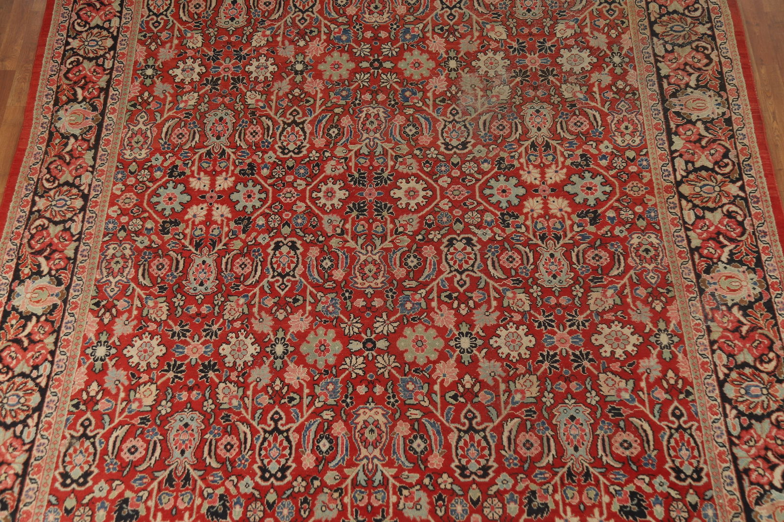 Pre-1900 Antique Vegetable Dye Mahal Persian Area Rug 10x13 - 4