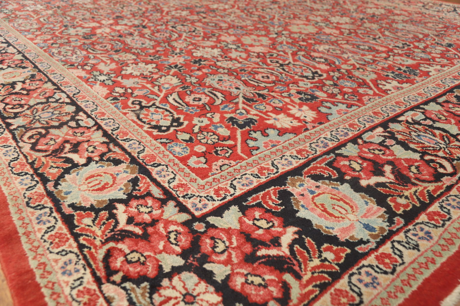 Pre-1900 Antique Vegetable Dye Mahal Persian Area Rug 10x13 - 6