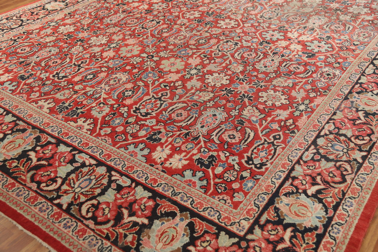 Pre-1900 Antique Vegetable Dye Mahal Persian Area Rug 10x13 - 7