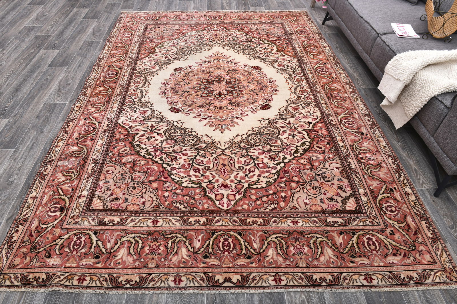 6'11'' x 10'0'' Handmade Vintage Wool Rug - 243812 - 3