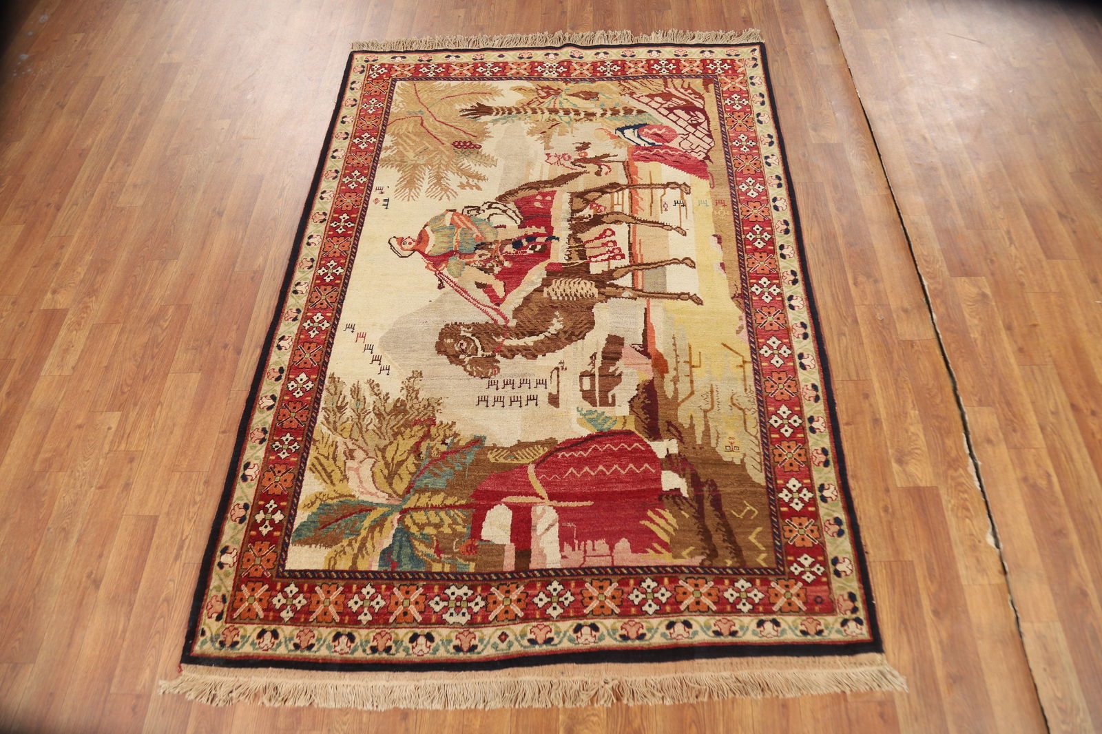 Antique Vegetable Dye Karabagh Oriental Rug 4x6 - 14