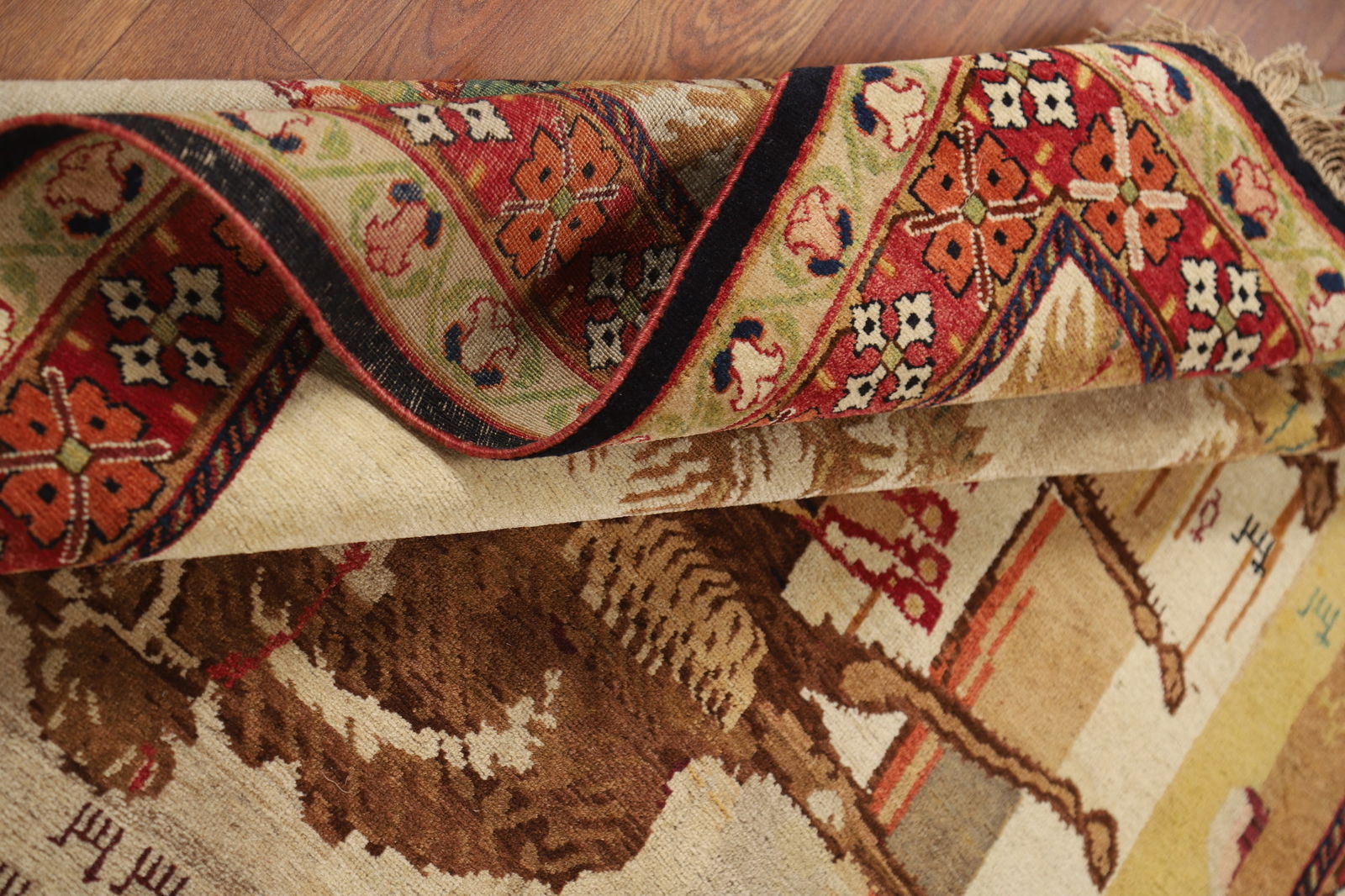 Antique Vegetable Dye Karabagh Oriental Rug 4x6 - 17