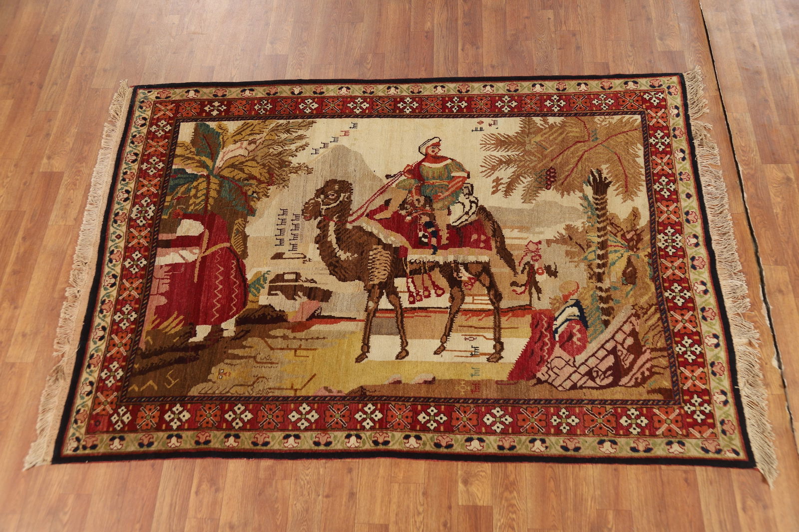 Antique Vegetable Dye Karabagh Oriental Rug 4x6 - 3