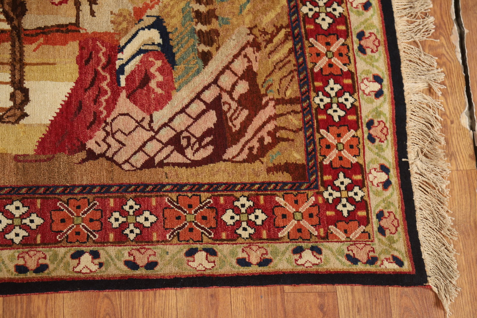 Antique Vegetable Dye Karabagh Oriental Rug 4x6 - 5