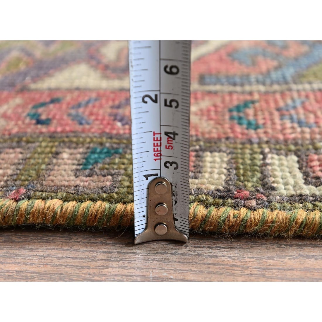 Pink Overdyed Vintage Persian Hamadan Hand Knotted All Wool Runner Rug - 6