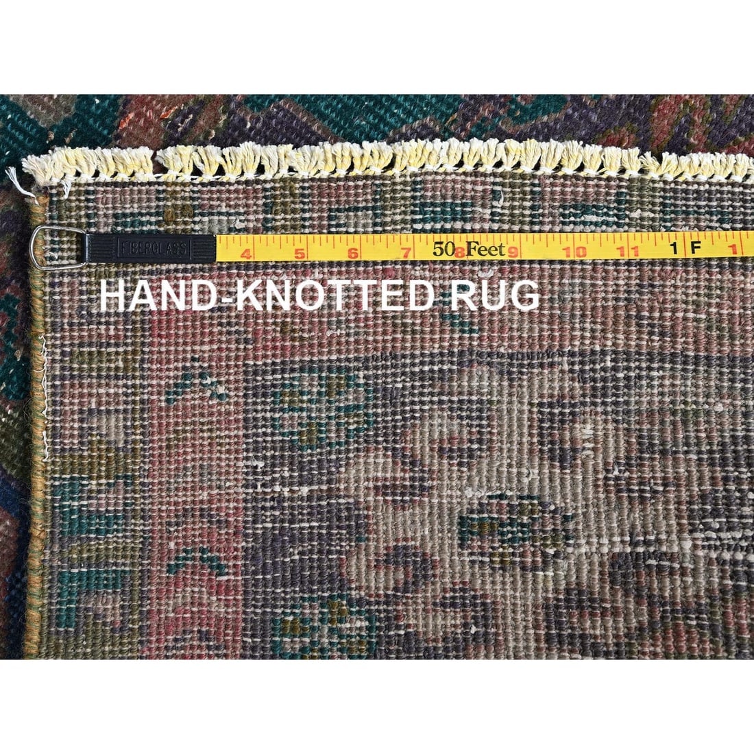 Pink Overdyed Vintage Persian Hamadan Hand Knotted All Wool Runner Rug - 7