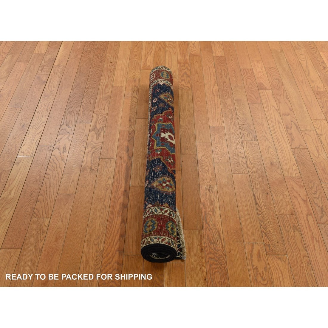 Yale Blue Antique North West Persian Hand Knotted Pure Wool Rug - 5