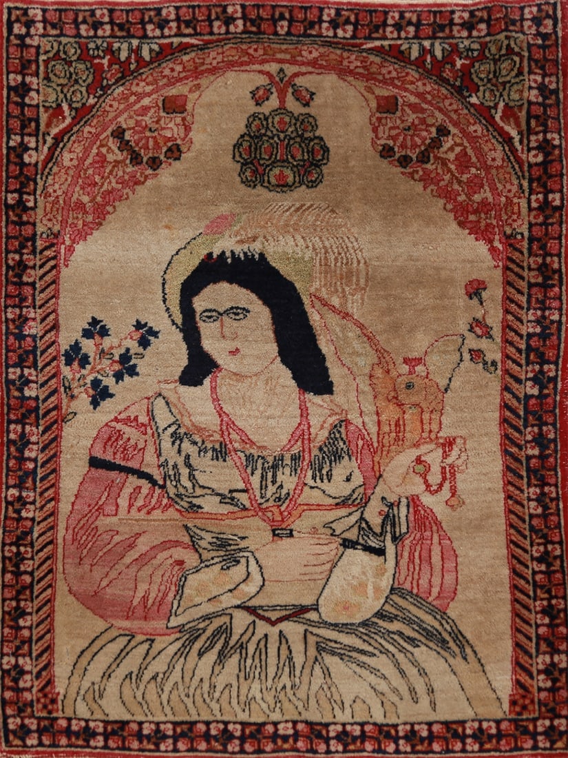 Pre-1900 Antique Vegetable Dye Kerman Ravar Persian Rug 2x3: Title: Pre-1900 Antique Vegetable Dye Kerman Ravar Persian Rug 2x3Description:A Beautiful Genuine Iran ( Persia ) Kerman (Ravar) rug is Hand Knotted by skillful weavers in Iran ( Persia ) with 100%