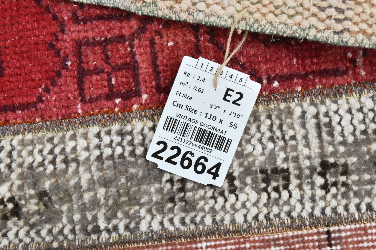 1'9'' x 3'7'' Decorative Vintage Rug - 22664 - 17