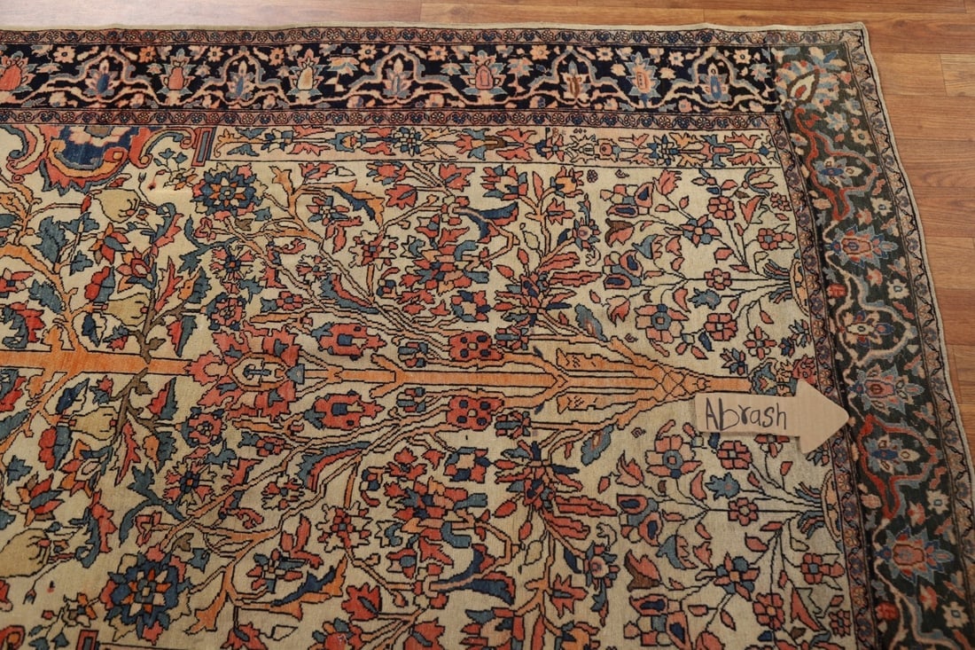 Antique Vegetable Dye Sarouk Farahan Persian Rug 4x6 - 12