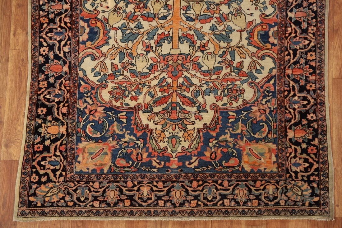 Antique Vegetable Dye Sarouk Farahan Persian Rug 4x6 - 6