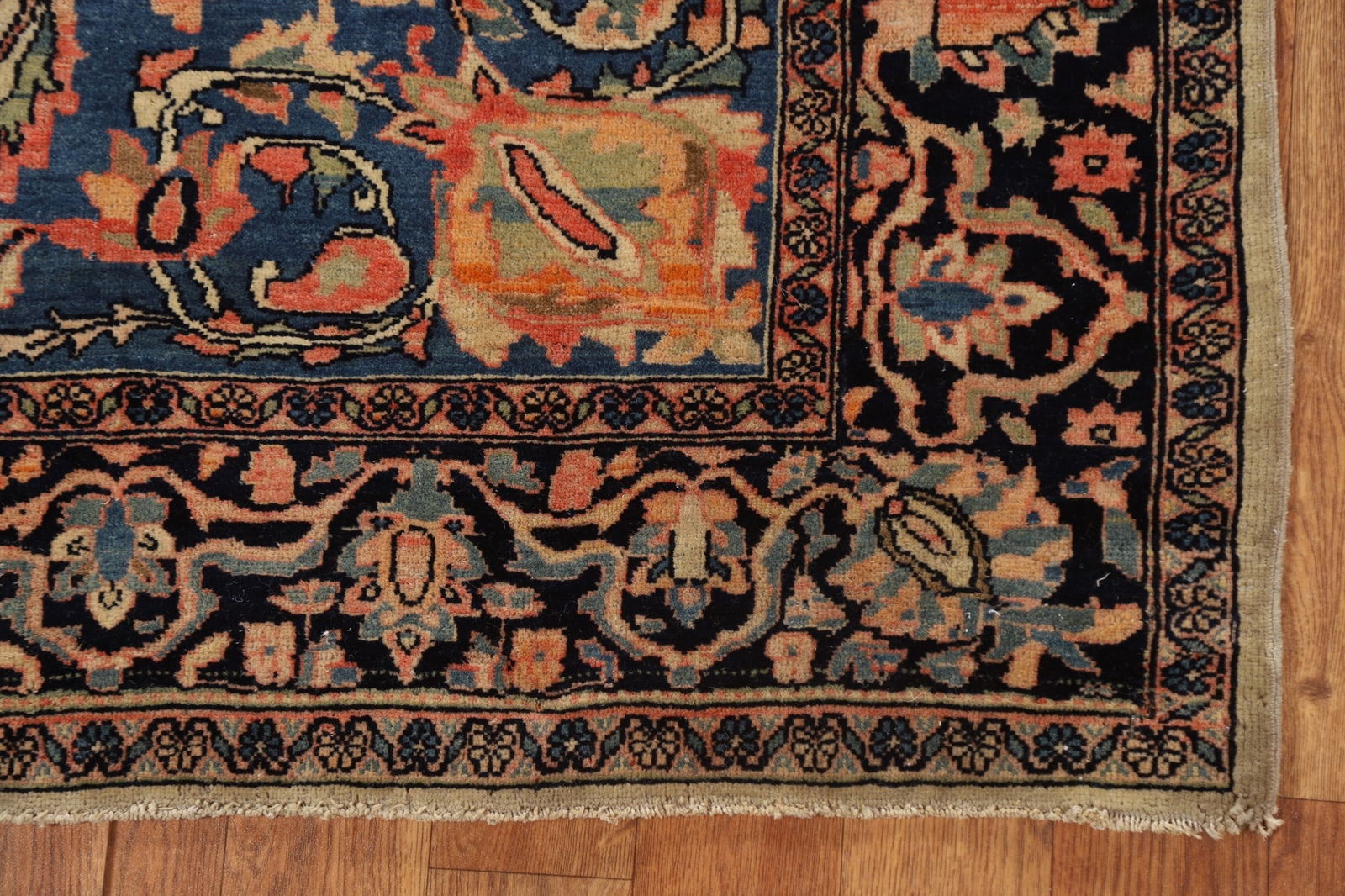 Antique Vegetable Dye Sarouk Farahan Persian Rug 4x6 - 7