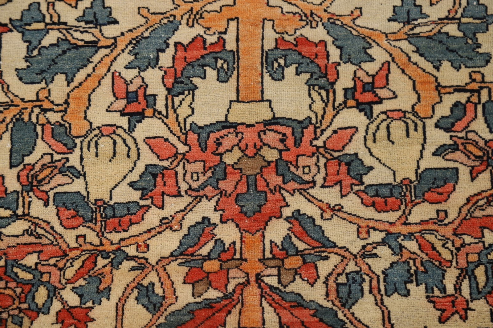 Antique Vegetable Dye Sarouk Farahan Persian Rug 4x6 - 9