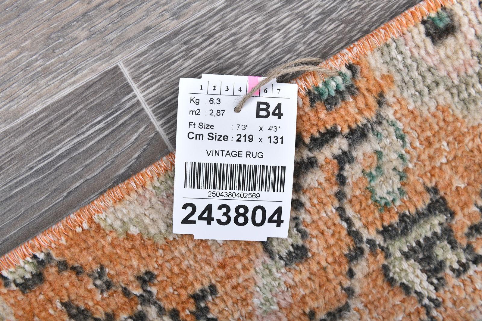 4'3'' x 7'2'' Handmade Vintage Wool Rug - 243804 - 13