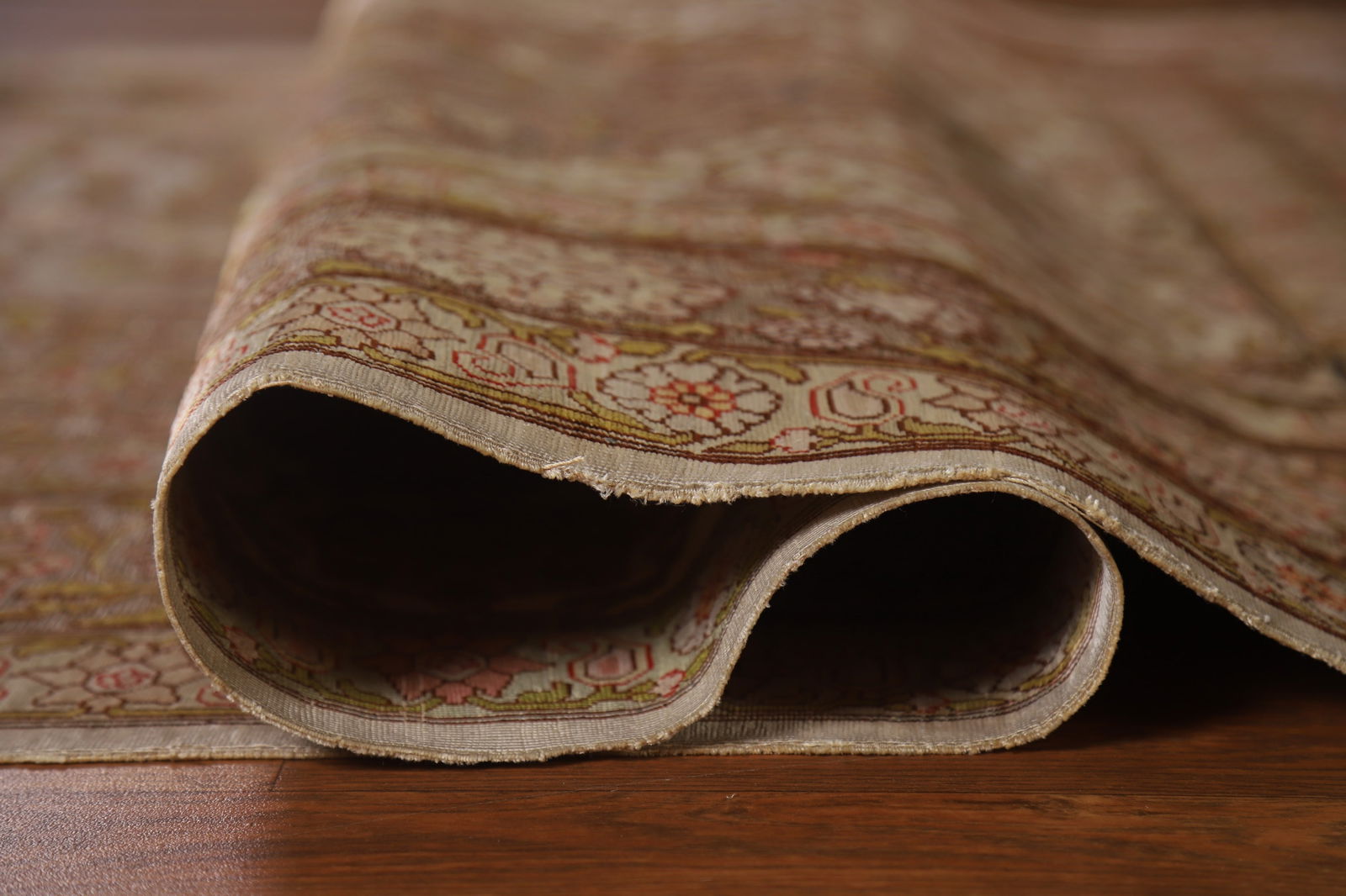 Antique Signed Vegetable Dye Silk/ Silver Hereke Persian Rug 3x5 - 12