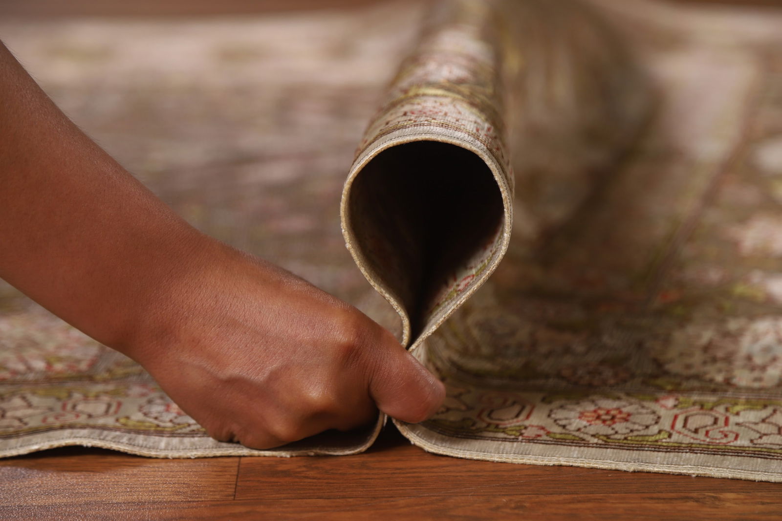 Antique Signed Vegetable Dye Silk/ Silver Hereke Persian Rug 3x5 - 17