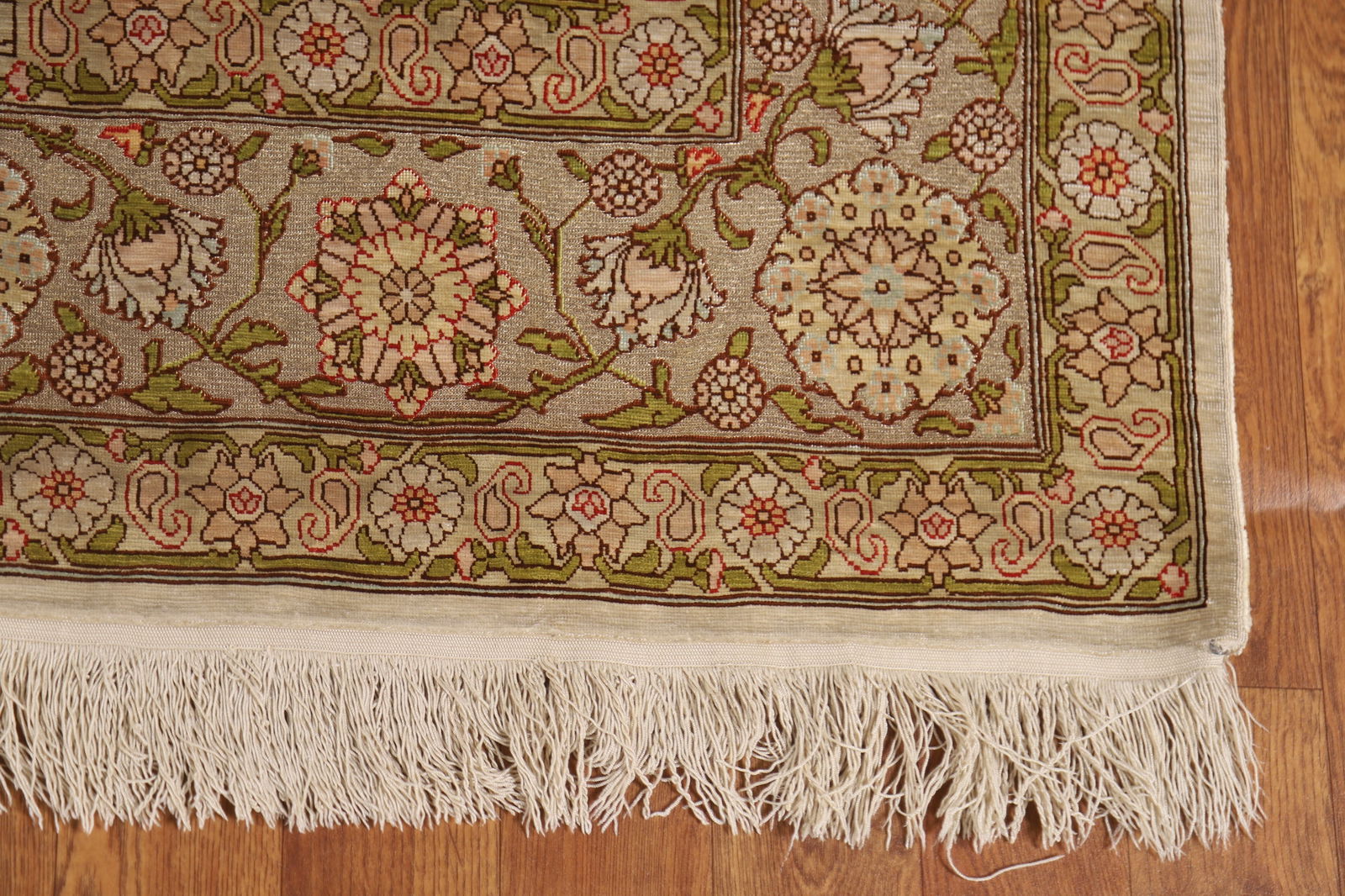 Antique Signed Vegetable Dye Silk/ Silver Hereke Persian Rug 3x5 - 5