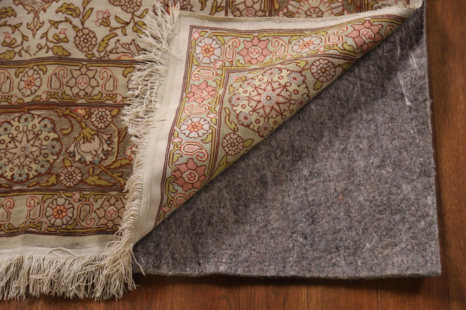 Antique Signed Vegetable Dye Silk/ Silver Hereke Persian Rug 3x5 - 8