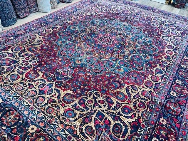 Antique Persian Yazad kirman Caucasian Rug-5090 - 10