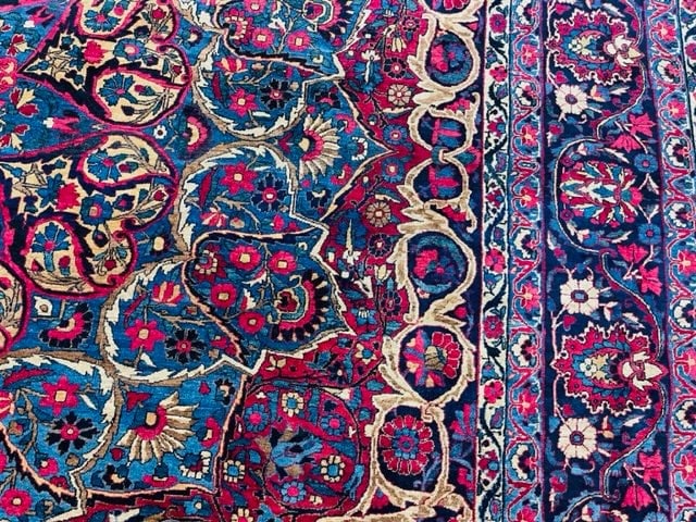 Antique Persian Yazad kirman Caucasian Rug-5090 - 4