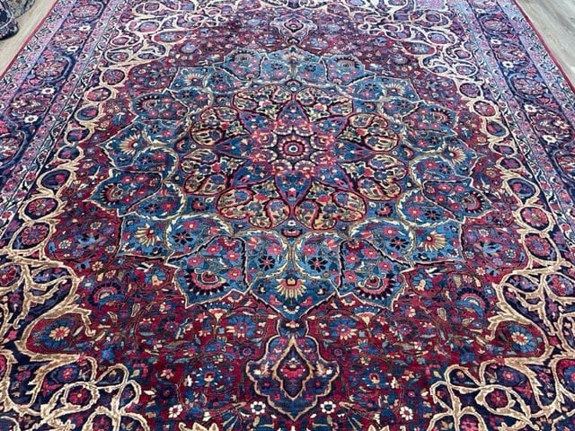 Antique Persian Yazad kirman Caucasian Rug-5090 - 7