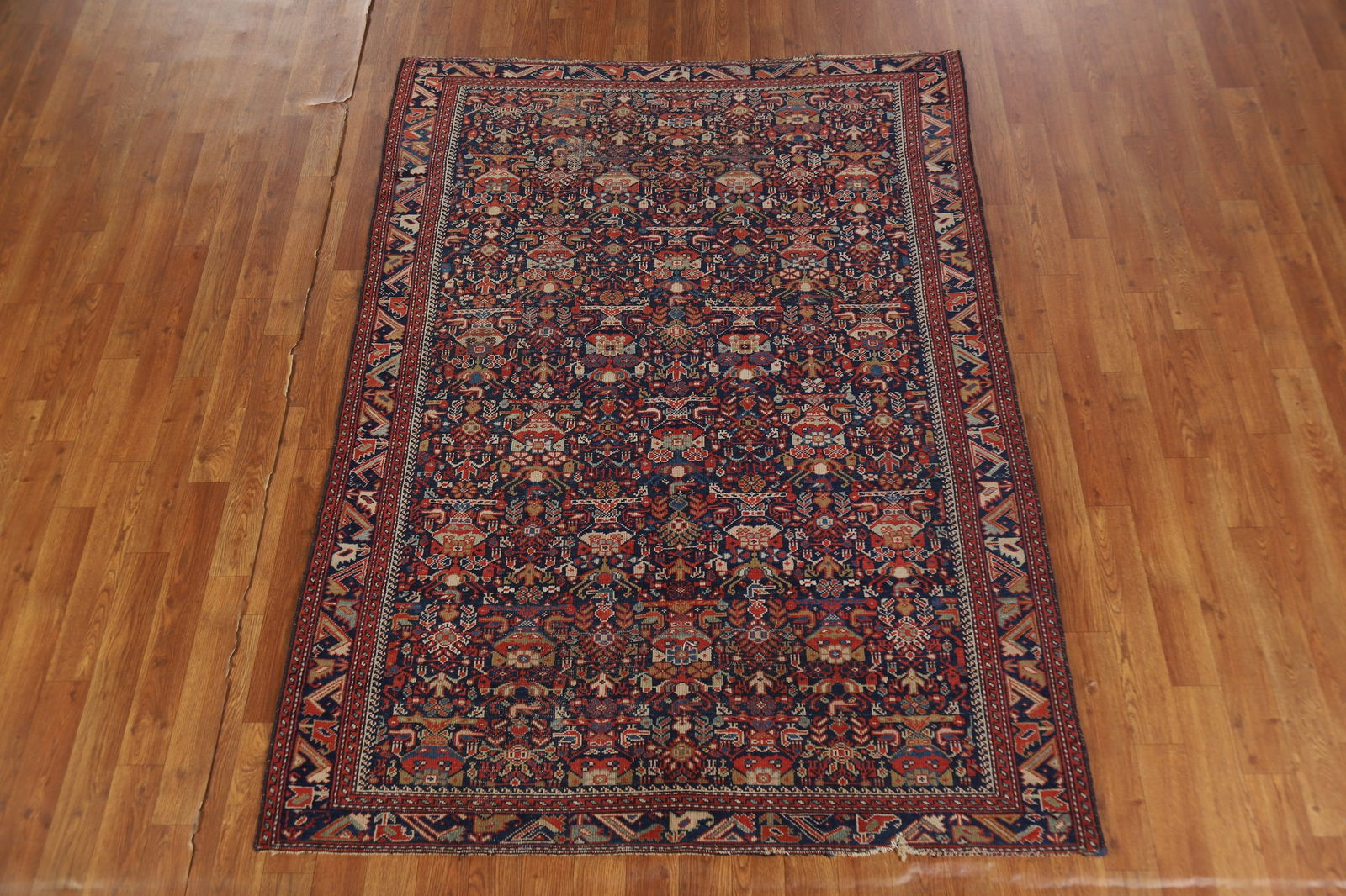 Pre-1900 Antique Vegetable Dye Malayer Persian Rug 4x6 - 3