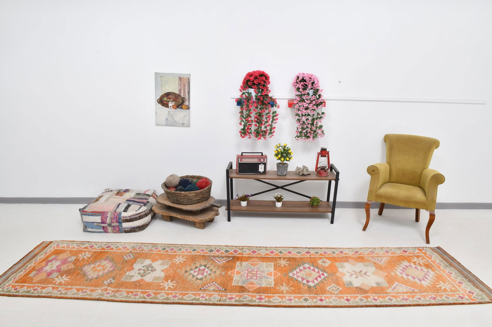 2'10'' x 12'9'' Handmade Vintage Wool Rug - 22113 - 2