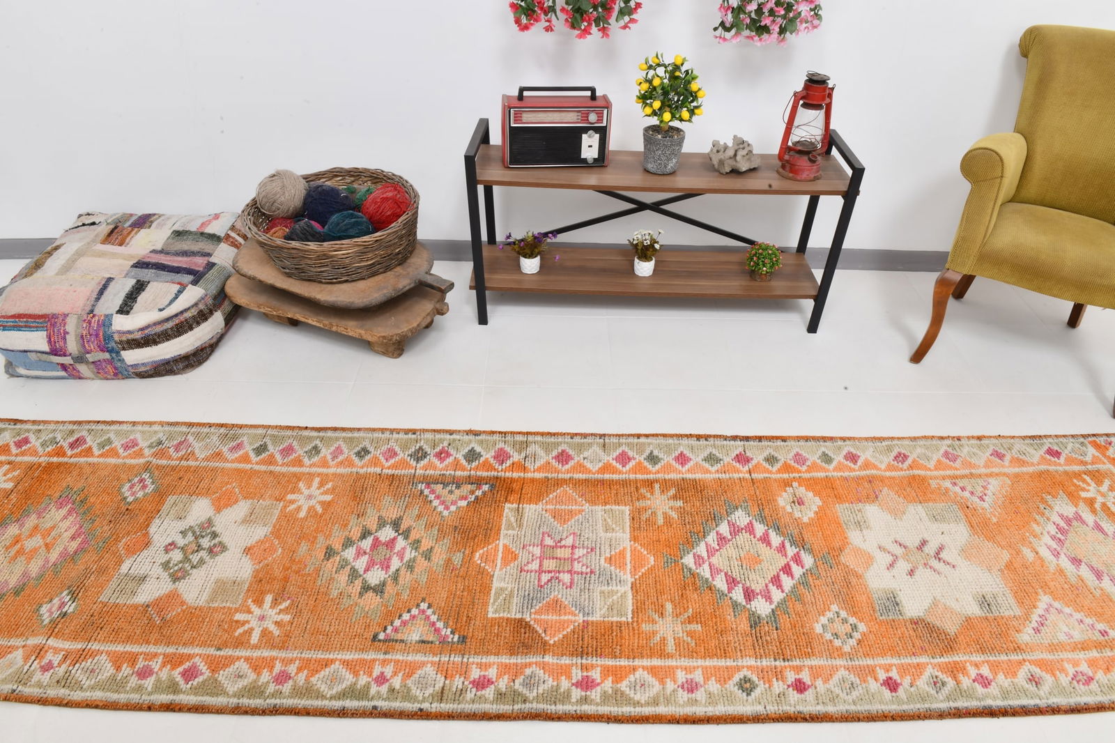 2'10'' x 12'9'' Handmade Vintage Wool Rug - 22113 - 3