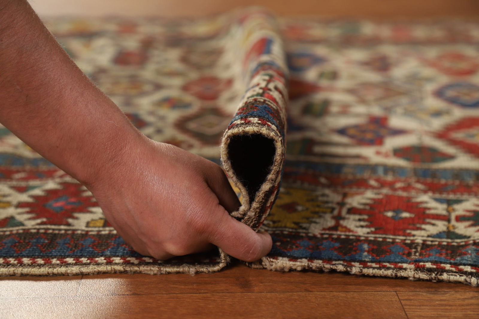 Pre-1900 Antique Vegetable Dye Kazak Oriental Rug 3x5 - 16