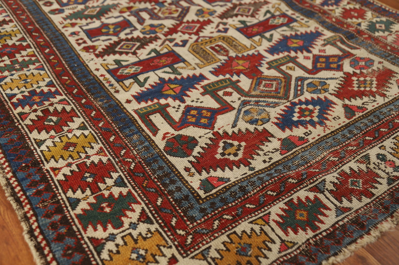 Pre-1900 Antique Vegetable Dye Kazak Oriental Rug 3x5 - 6