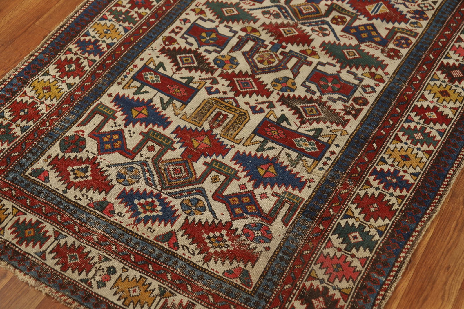 Pre-1900 Antique Vegetable Dye Kazak Oriental Rug 3x5 - 7