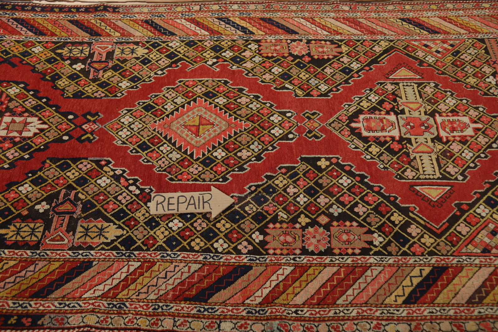 Pre-1900 Antique Kazak Vegetable Dye Rug 4x7 - 14