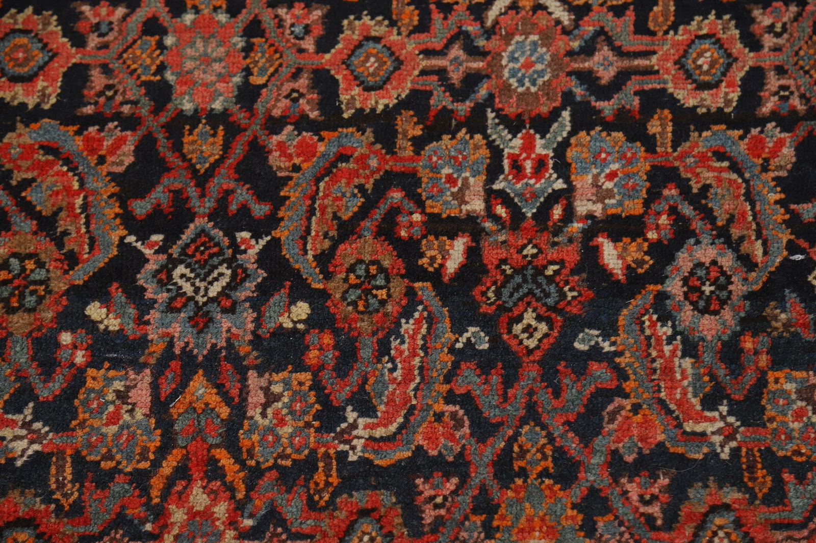 Pre-1900 Antique Vegetable Dye Bidjar Halvaei Persian Runner Rug 3x19 - 10