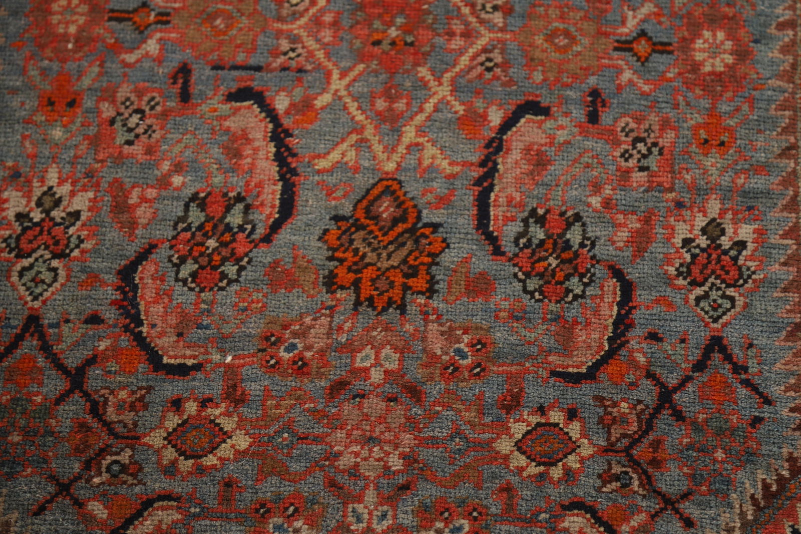 Pre-1900 Antique Vegetable Dye Bidjar Halvaei Persian Runner Rug 3x19 - 11