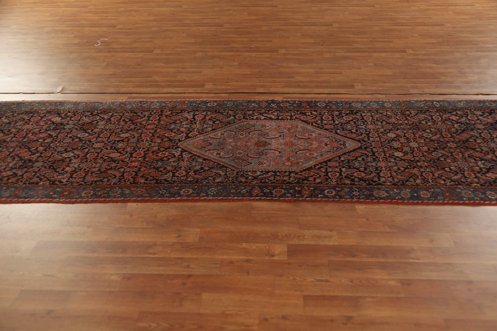 Pre-1900 Antique Vegetable Dye Bidjar Halvaei Persian Runner Rug 3x19 - 17