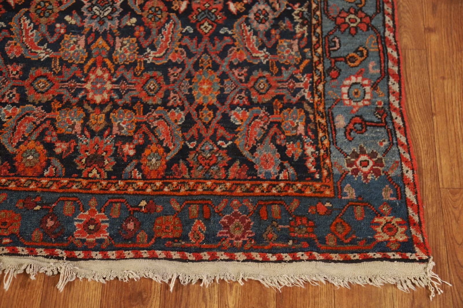 Pre-1900 Antique Vegetable Dye Bidjar Halvaei Persian Runner Rug 3x19 - 6