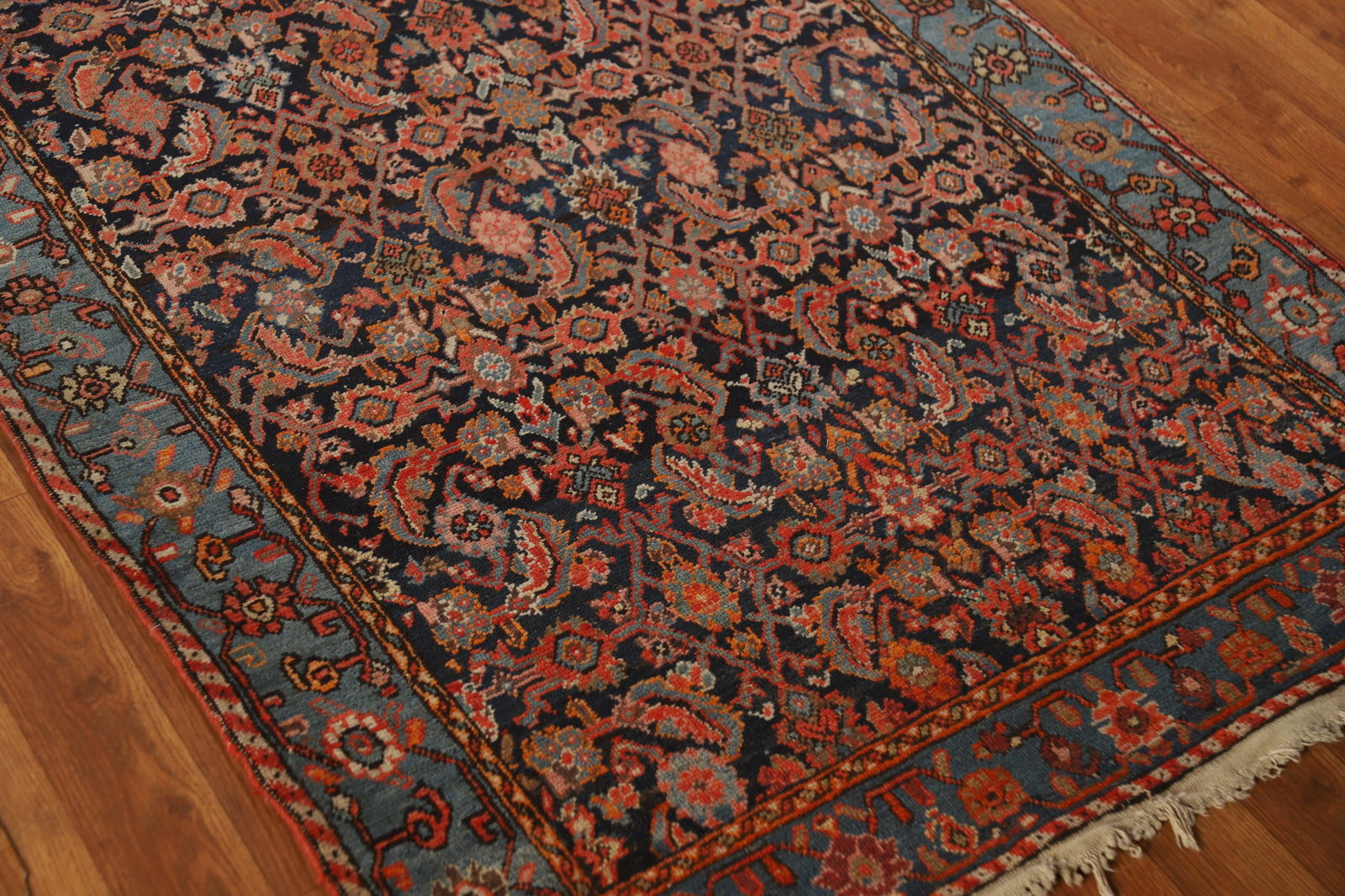 Pre-1900 Antique Vegetable Dye Bidjar Halvaei Persian Runner Rug 3x19 - 8
