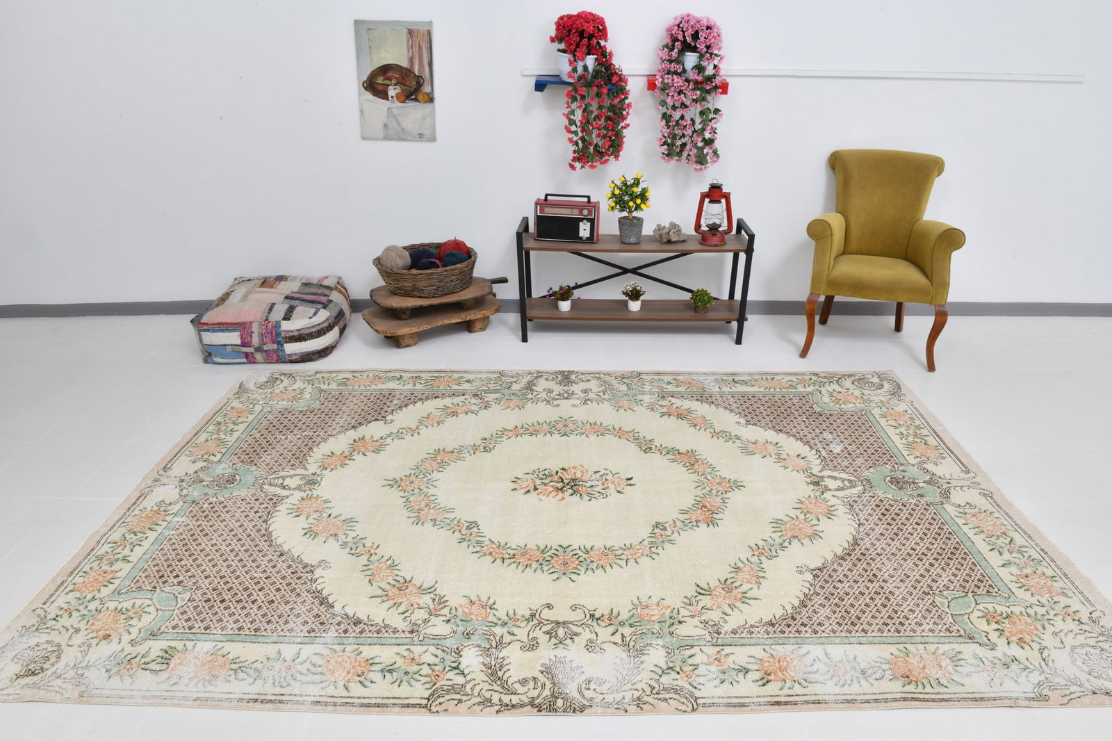 6'11'' x 10'5'' Handmade Vintage Wool Rug - 20173 - 2