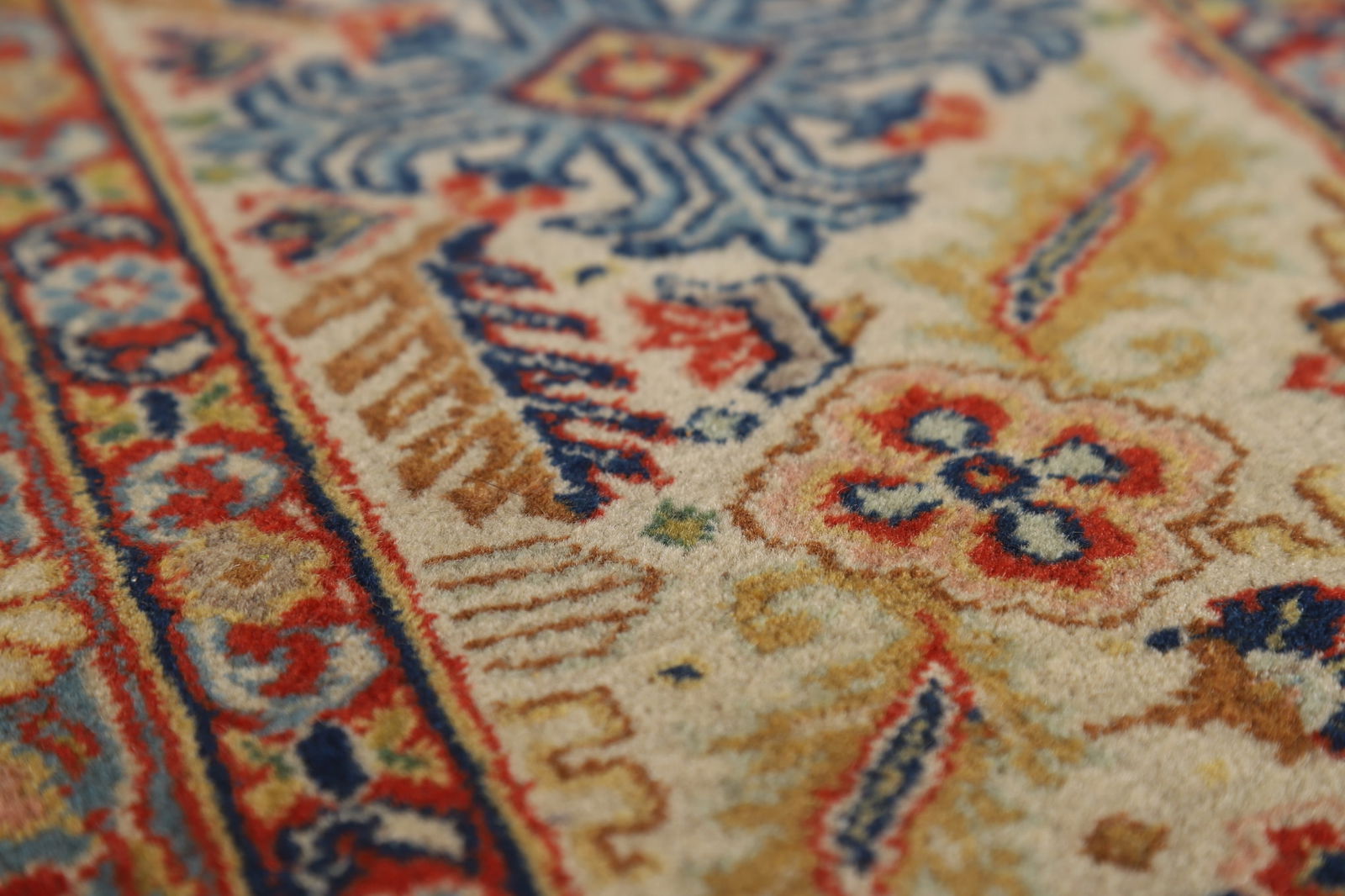 Antique Vegetable Dye Yazd Persian Area Rug 7x11 - 12