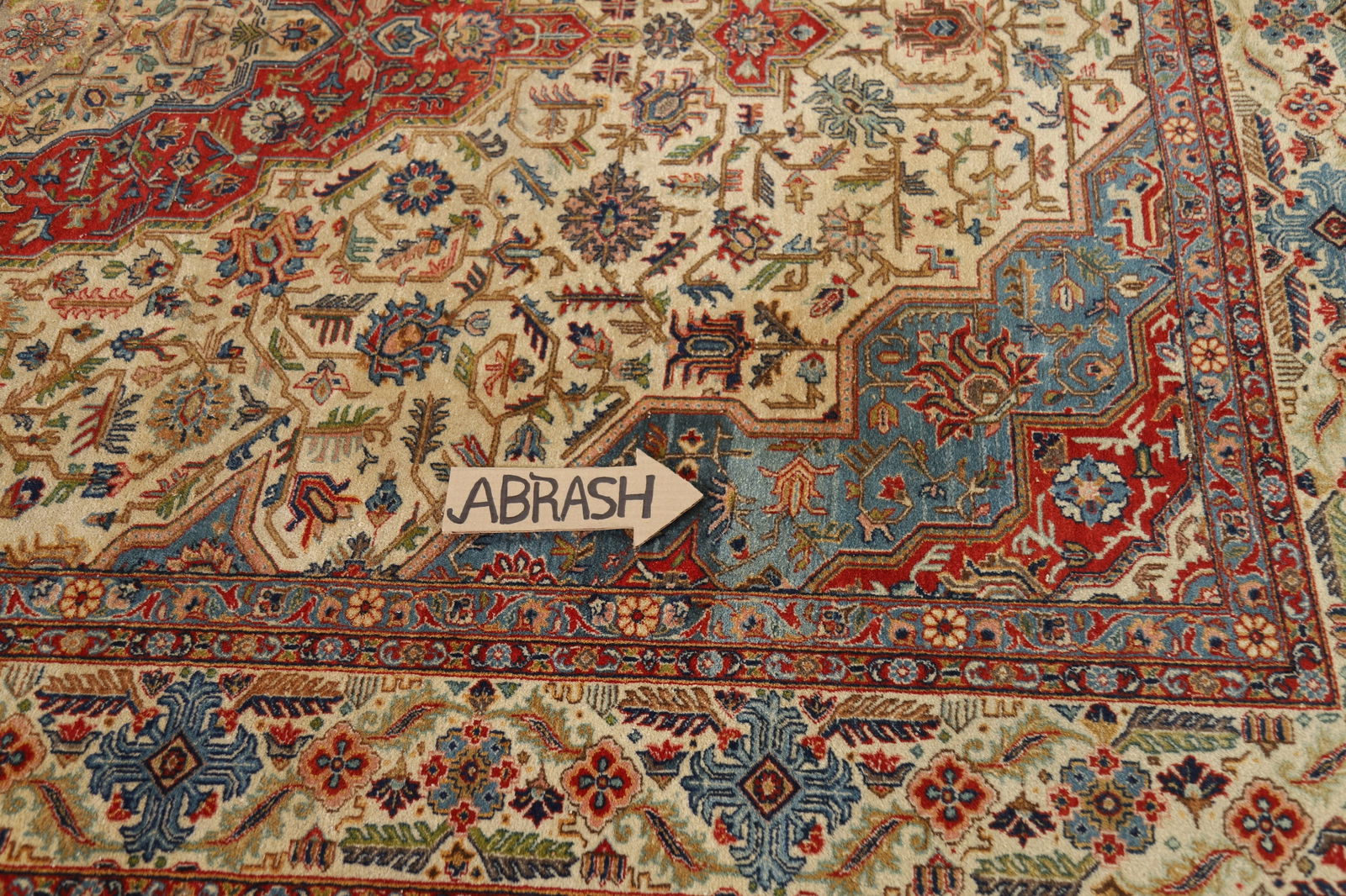 Antique Vegetable Dye Yazd Persian Area Rug 7x11 - 14