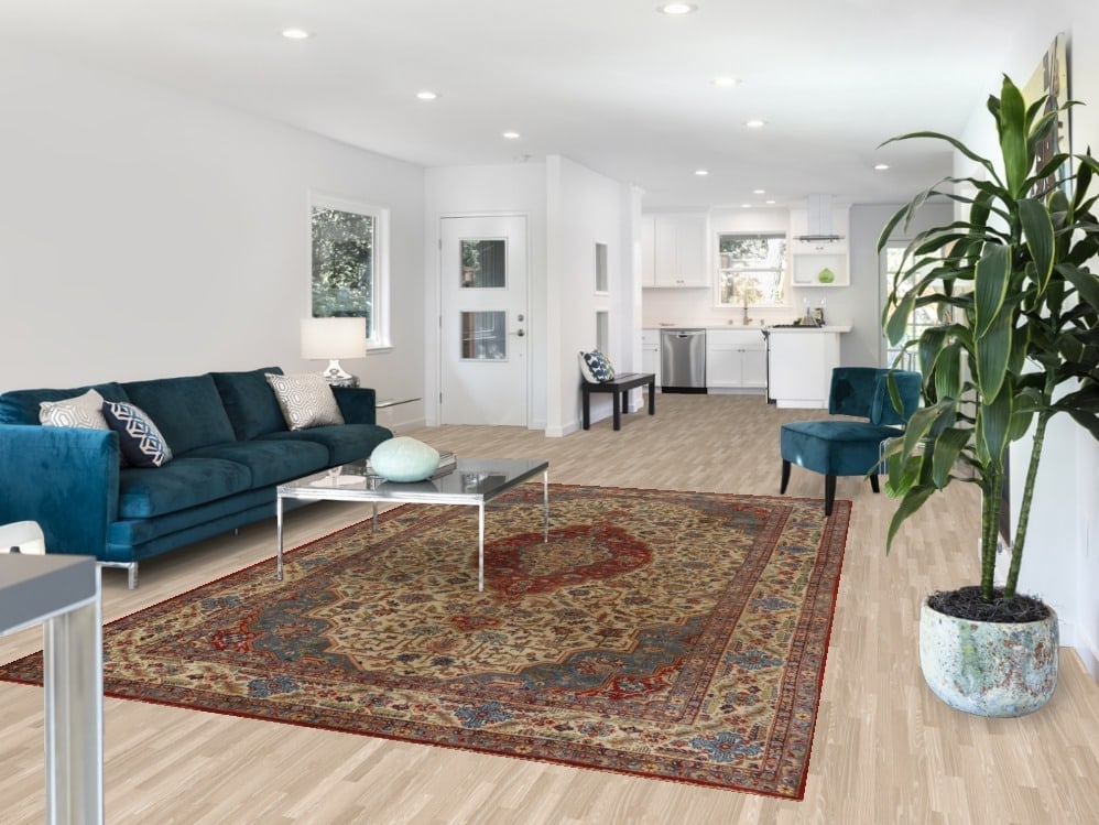 Antique Vegetable Dye Yazd Persian Area Rug 7x11 - 2