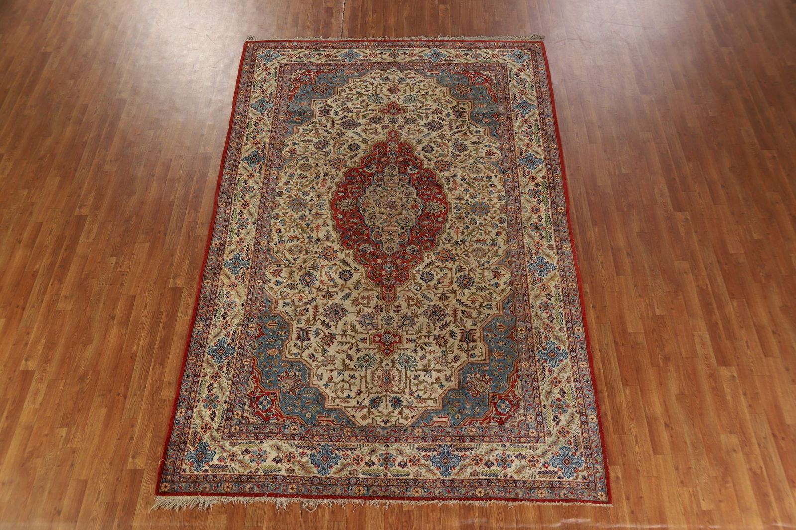 Antique Vegetable Dye Yazd Persian Area Rug 7x11 - 3