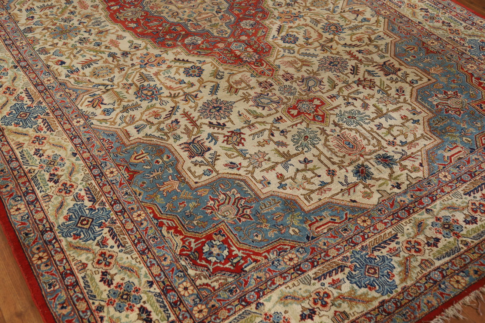 Antique Vegetable Dye Yazd Persian Area Rug 7x11 - 7