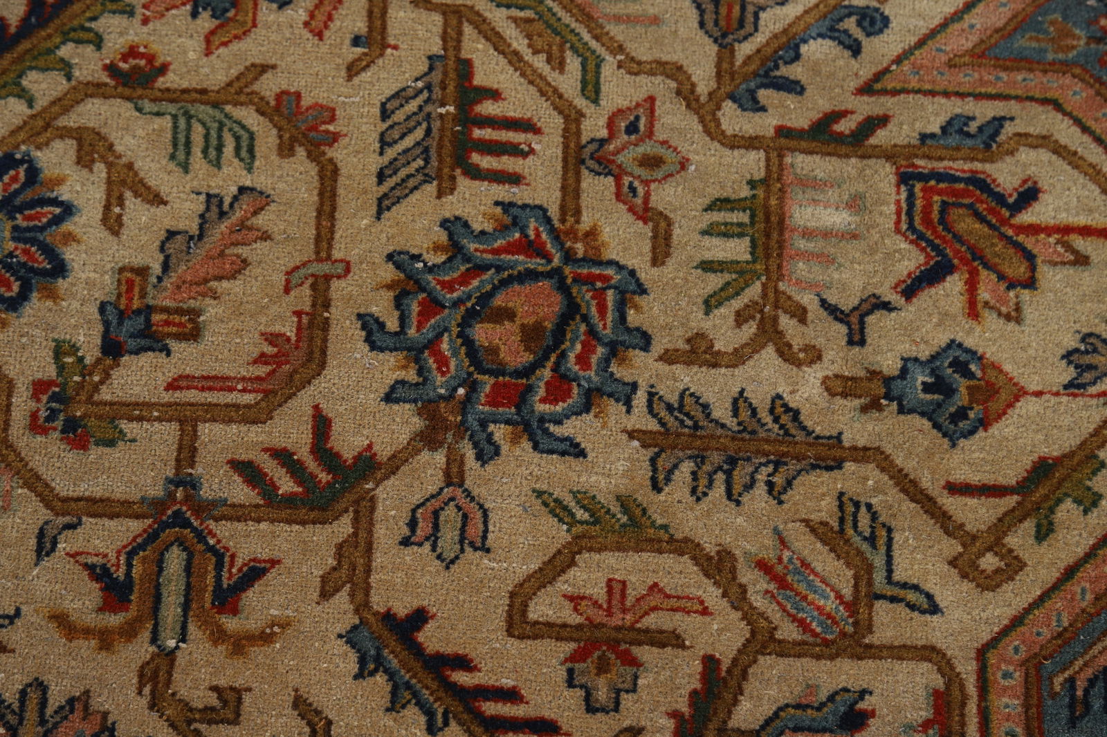 Antique Vegetable Dye Yazd Persian Area Rug 7x11 - 9