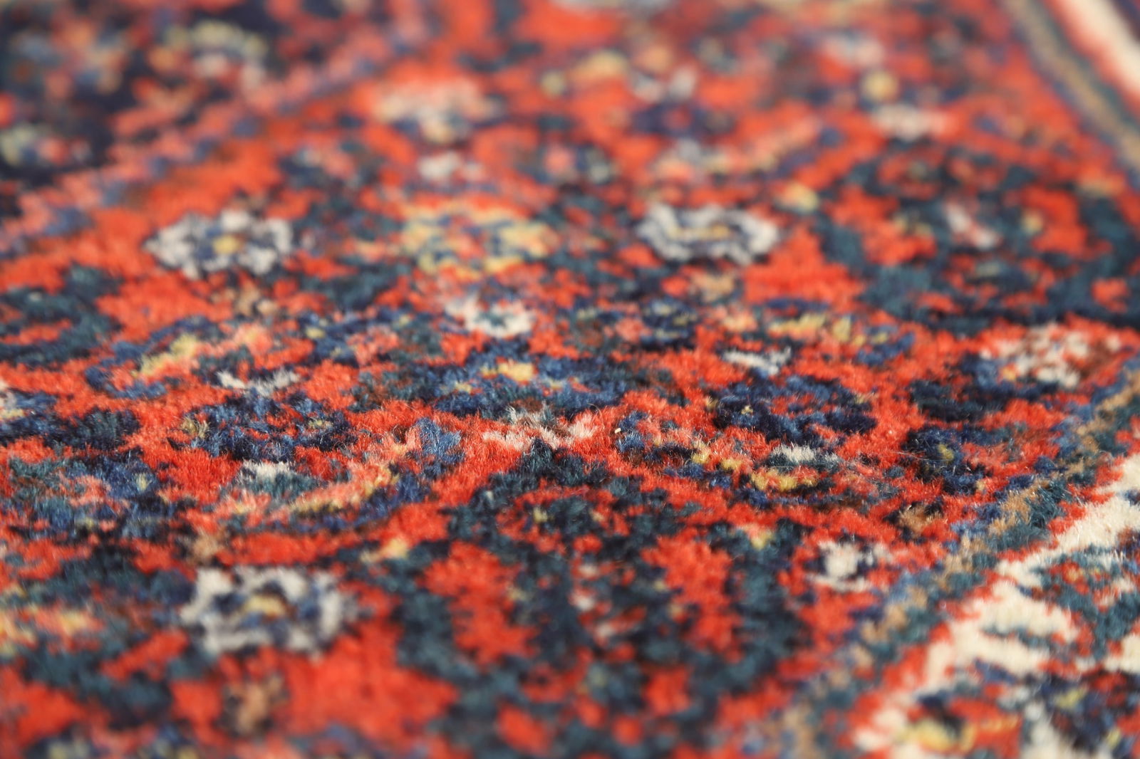 Antique Geometric Senneh Vegetable Dye Persian Rug 4x5 - 11