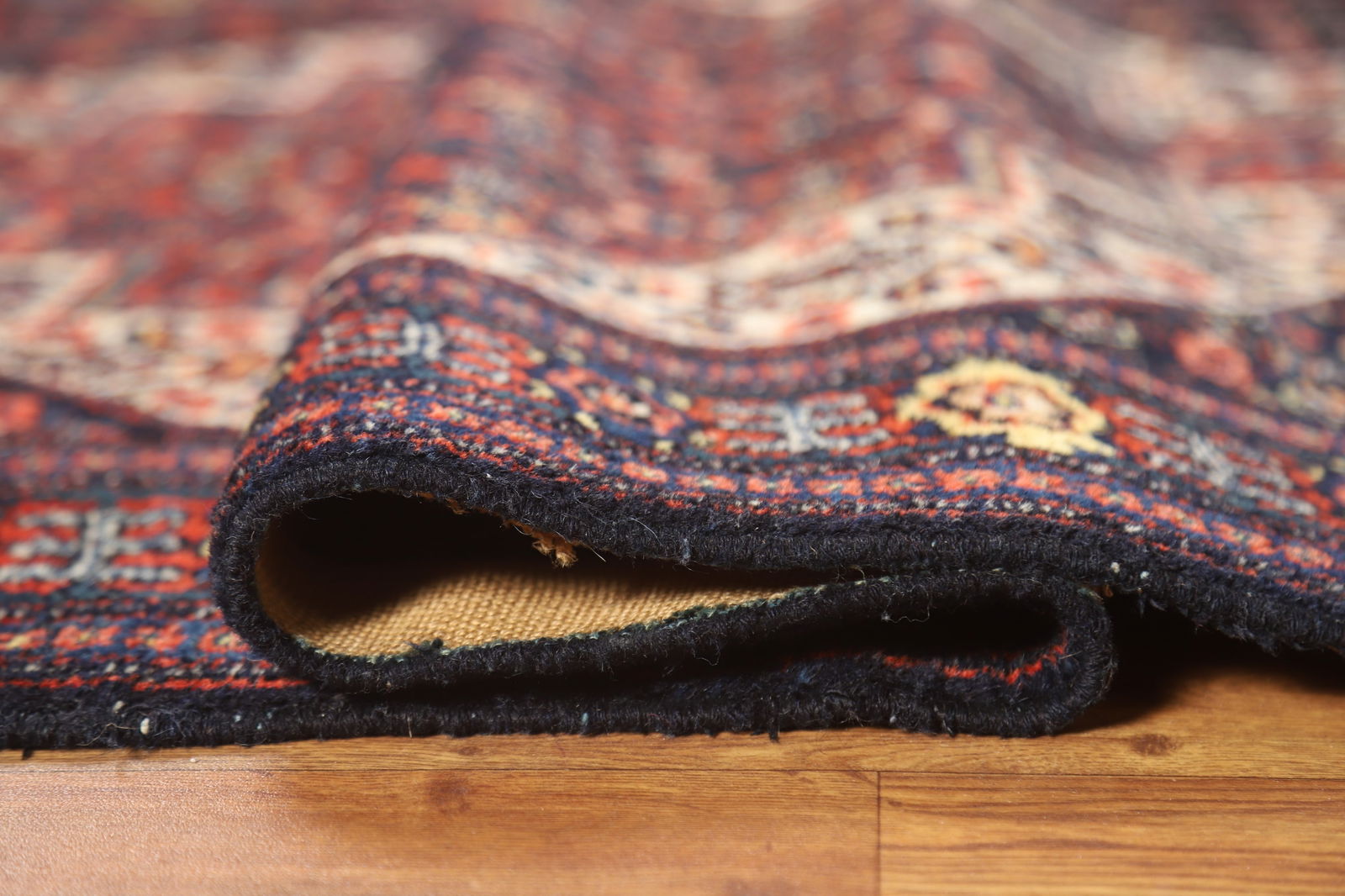 Antique Geometric Senneh Vegetable Dye Persian Rug 4x5 - 13