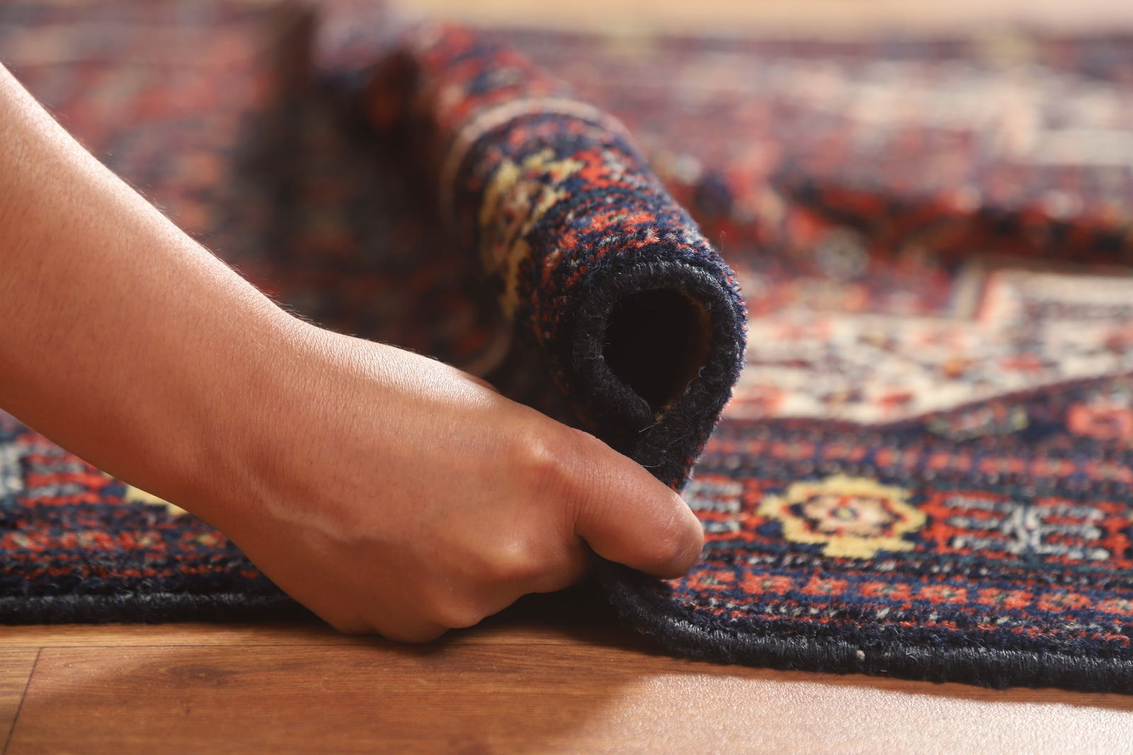 Antique Geometric Senneh Vegetable Dye Persian Rug 4x5 - 18