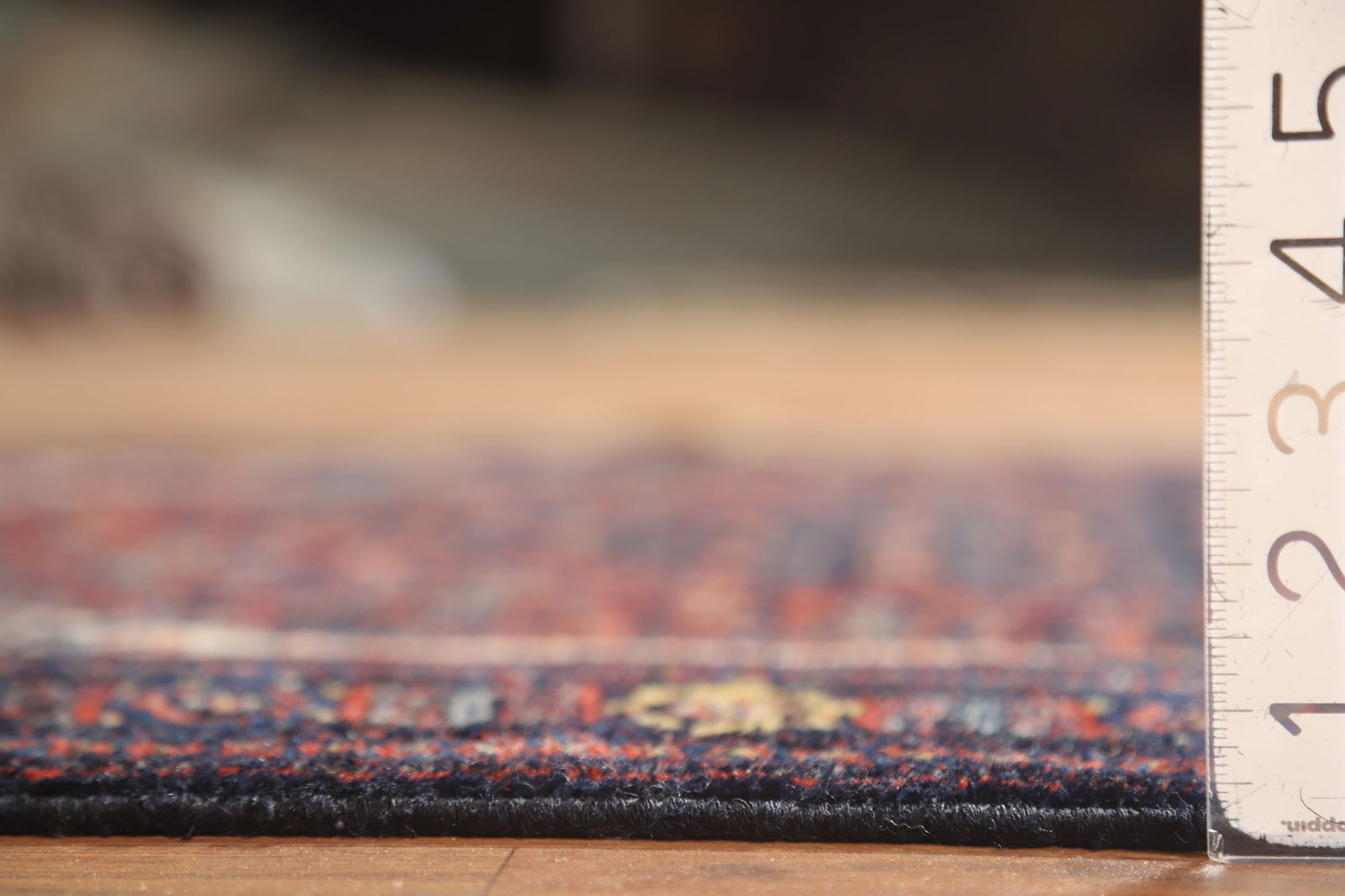 Antique Geometric Senneh Vegetable Dye Persian Rug 4x5 - 19