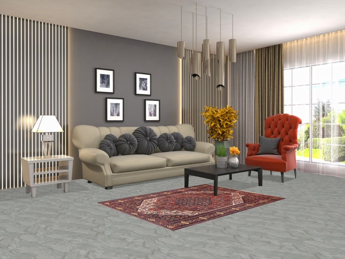 Antique Geometric Senneh Vegetable Dye Persian Rug 4x5 - 2